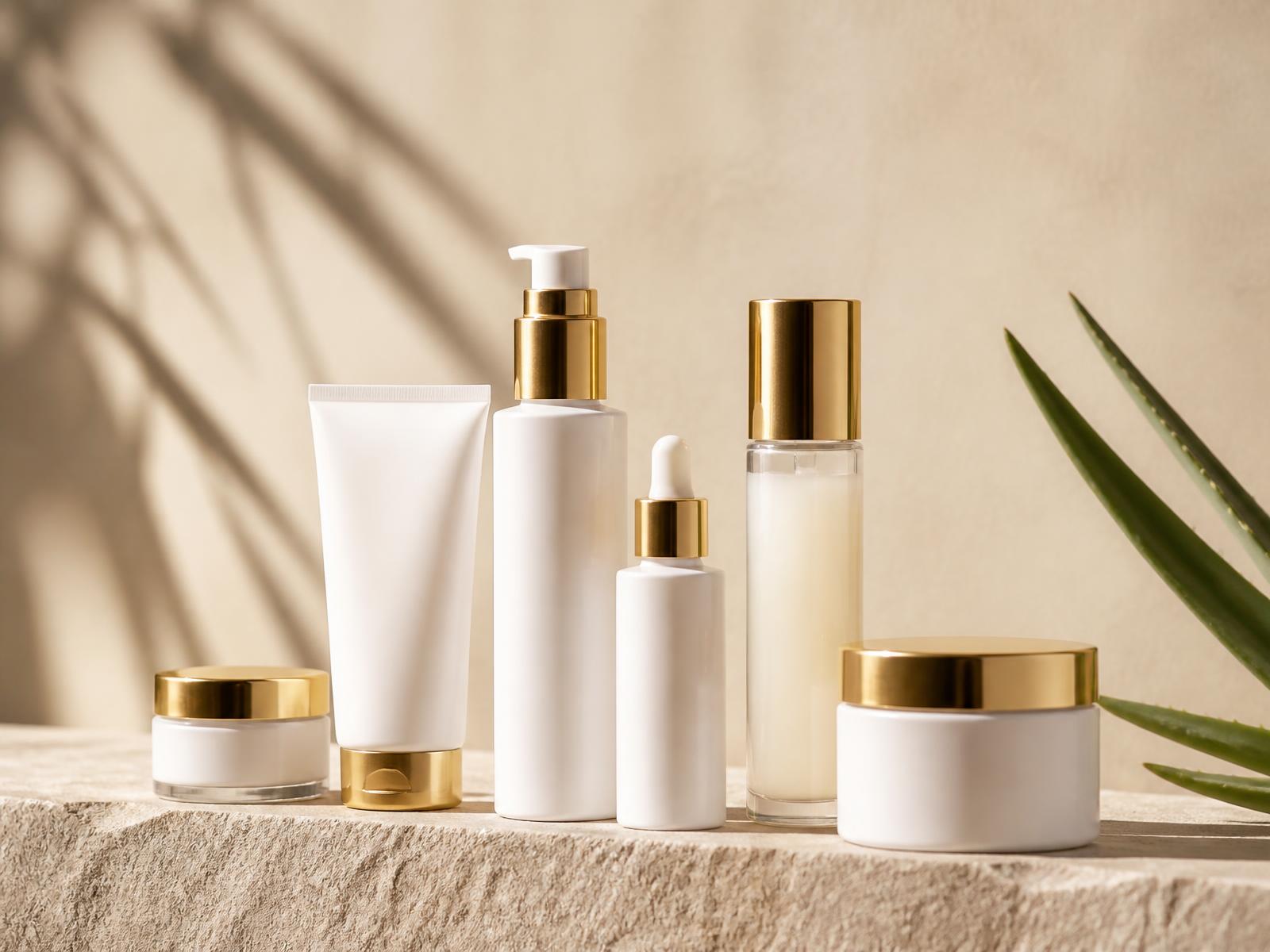 Anna Lotan professional skincare products on a stone ledge